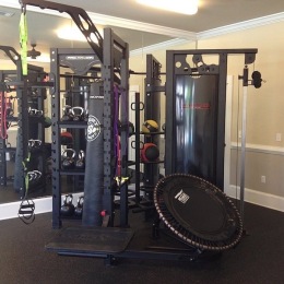 a gym with exercise equipment